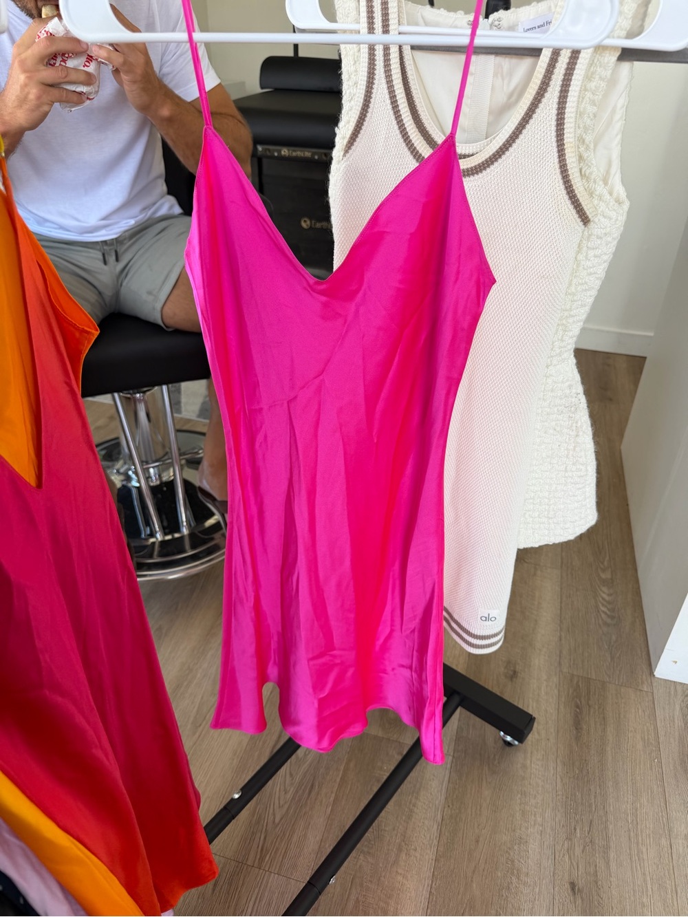 DANNIJO Hot Pink Satin Slip Cami